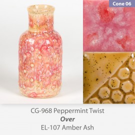 Peppermint Twist - CG968 over Amber Ash EL107 Glaze Combination Peppermint Twist - CG968 over Amber Ash EL107 Glaze Combination